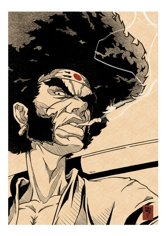 Afro Samurai Sketch Print