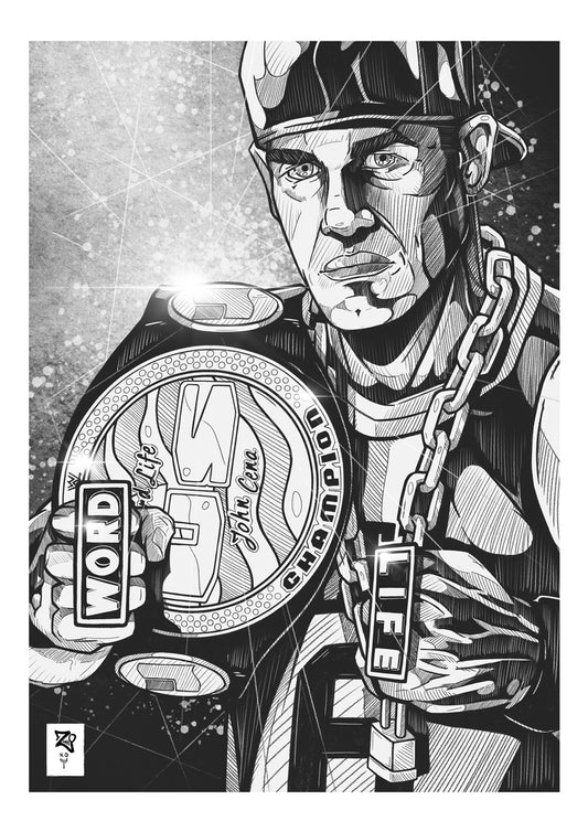 John Cena Monochrome Print