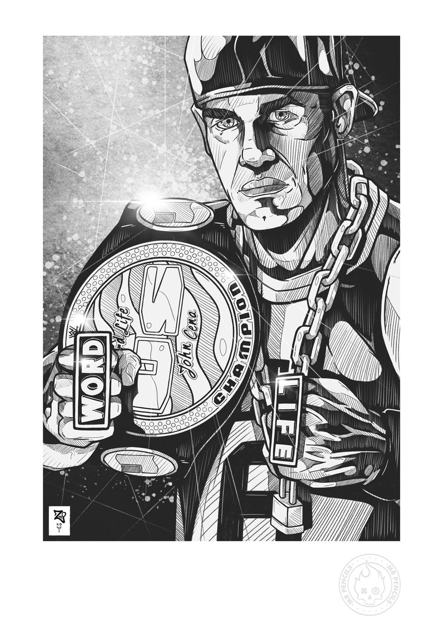 John Cena Monochrome Print