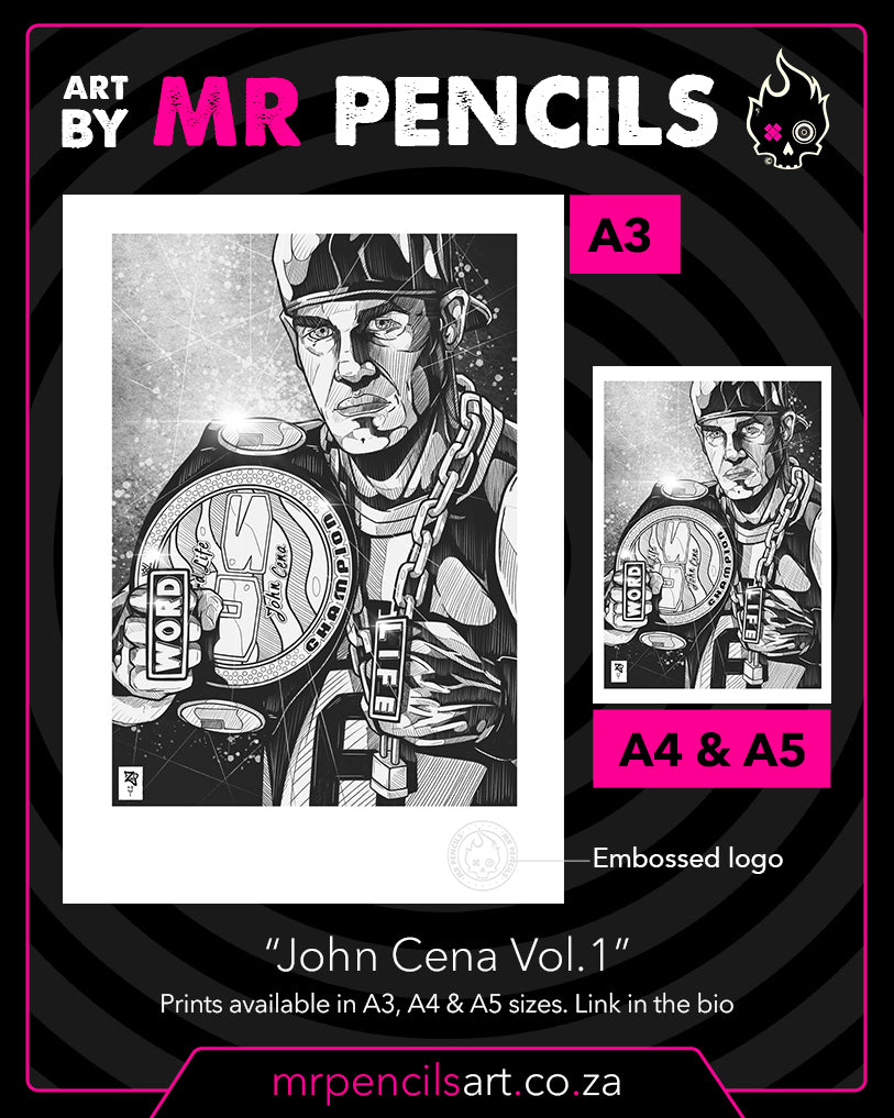 John Cena Monochrome Print