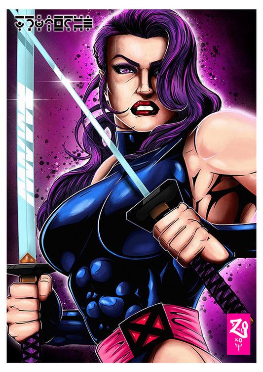 X-Men: Psylocke Colour Print