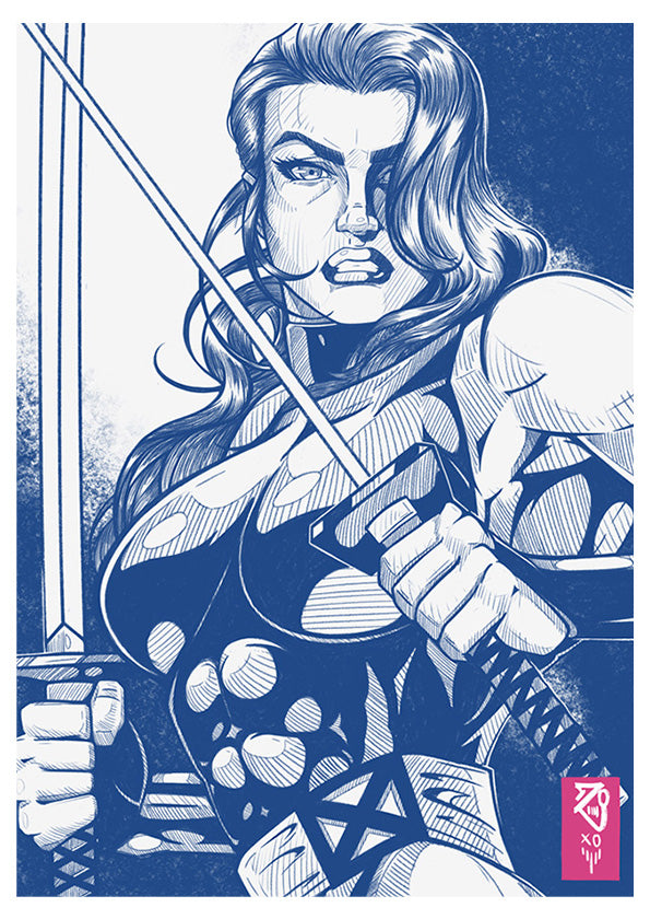 X-Men: Psylocke Sketch Print