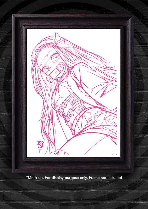 Nezuko Sketch Print