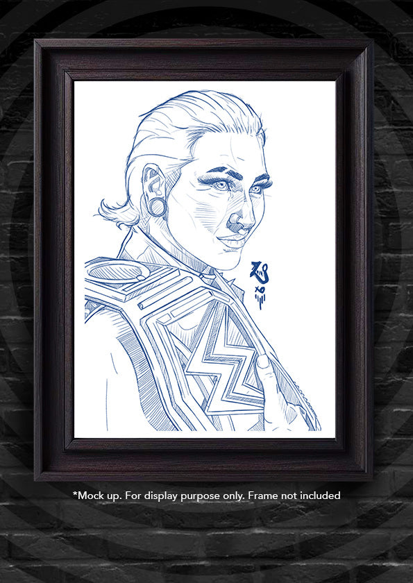 Rhea Ripley Sketch Print