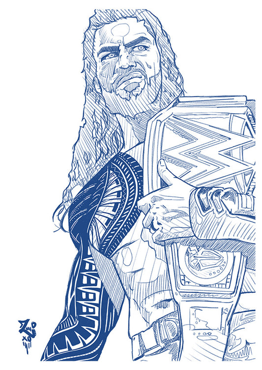 Roman Reigns Sketch Print