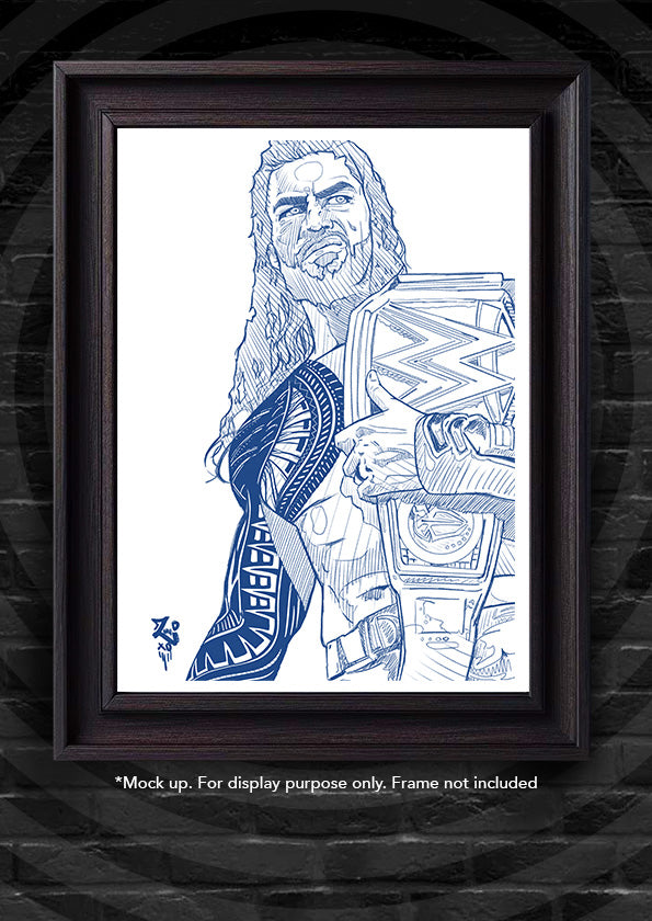 Roman Reigns Sketch Print