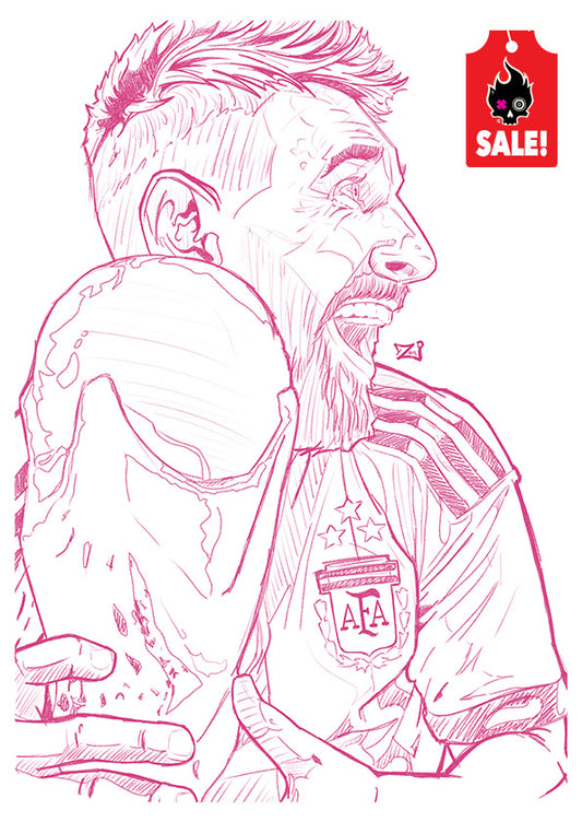 Lionel Messi Sketch Print