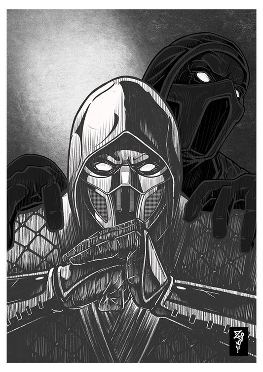 Noob Saibot Sketch Print