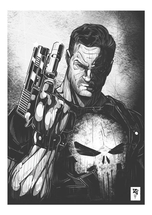 Punisher Monochrome Print