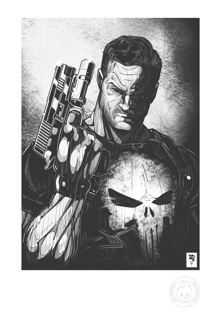 Punisher Monochrome Print