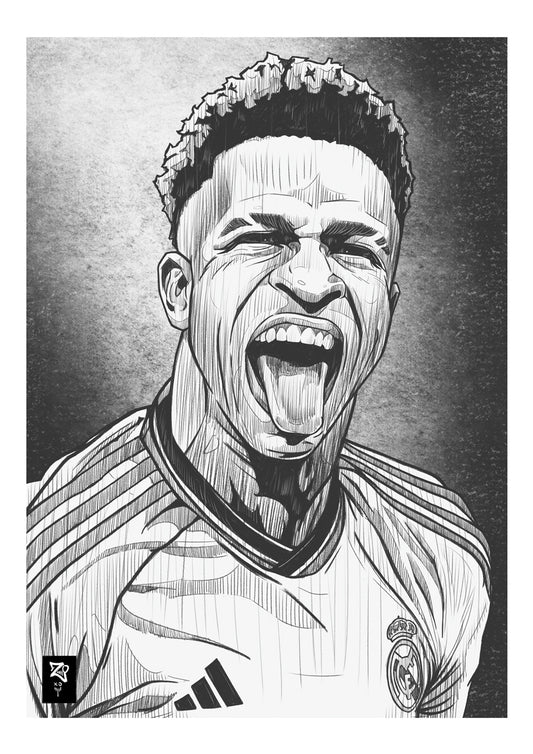 Vinicius Junior Monochrome Print
